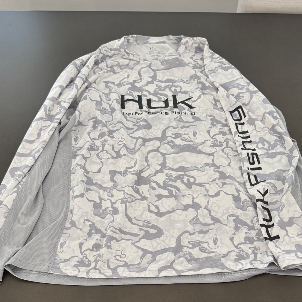 Huk Men's White Camo Long Sleeve Shirt